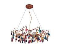 ZBZFGE Sputnik Chandelier,- Multicolored Firefly Pendant Agate - Decor Indoor Adjustable Ceiling Light Fixtures-Painted Rose Gold,Chandelier