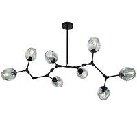ZBZFGE Sputnik Molecules Chandeliers, E27 Vintage Industrial Branches Adjustable Chandelier Lighting with Handblown Glass Globe Lampshade-Golden-5 Lights Smoke Gray,Size Name:Transparent