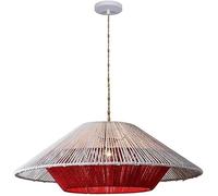 ZBZFGE V-intage Style Shade Hemp Rope Pendant Handmade Woven Basket Metal Chandeliers Living Room Decor Lamp Wicker Light Fixtures,for Various Rooms