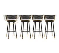 ZBZFGE Velvet Barstools with Degree Swivel Seat Top and Metal Legs, Iron Counter Height Stools for Kitchen Counter,Home Bar,Dining Room, 300lbs (Gray-4ps,75cm)