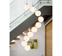 ZBZFGE White Glass Spiral Chandelier for Living Room Minimalist Staircase Bedroom Creative Personality Restaurant lamp Nordic Multi-Bubble Made in China