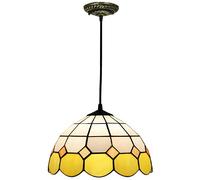 ZBZFGE Yellow -Style Pendant Light Fixtures, Vintage Stained Glass Chandeliers,Victoria-stylen CeilHangLamp for LivRoom Bedroom Hallway DinRoom