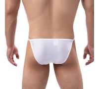ZC8bdbd Low Waist Men Briefs Mens Bikini Underwear Gay Underpants Sexy Jockstrap G-string Bikini Briefs Shorts, White, L