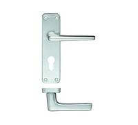 ZCA21EPSA Contract Aluminium Lever On Euro Profile Backplate SAA From The Door Handle Store