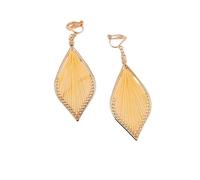 ZCABYBD earrings New Bohemian Vintage Cotton Thread Water Drop Clip On For Women Girl Temperament Piercing Ear Clips-yellow
