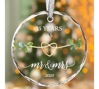 ZCAIGOO HOME 15th Anniversary Crystal Gifts Ornament - Crystal Gifts for 15th Anniversary - 15 Years Married Gift for Couples, Wife, Husband