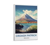 ZCAIJNDD Croagh Patrick Ireland Vintage Travel Posters 08x12inch(20x30cm) Painting Canvas Wall Posters And Art Picture Print Family Bedroom Decor