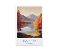 ZCAIJNDD Loch Tay Scotland Vintage Travel Posters 16x24inch(40x60cm) Painting Canvas Wall Posters And Art Picture Print Family Bedroom Decor