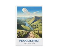 ZCAIJNDD Peak District National Park England Vintage Travel Poster 08x12inch(20x30cm) Painting Canvas Wall Posters And Art Picture Print Family Bedroom Decor