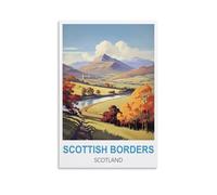 ZCAIJNDD Scottish Borders Scotland Vintage Travel Poster 16x24inch(40x60cm) Painting Canvas Wall Posters And Art Picture Print Family Bedroom Decor