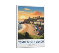 ZCAIJNDD Tenby South Beach England Vintage Travel Posters 08x12inch(20x30cm) Painting Canvas Wall Posters And Art Picture Print Family Bedroom Decor