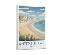ZCAIJNDD Whitstable Beach Kent Vintage Travel Poster 24x36inch(60x90cm) Painting Canvas Wall Posters And Art Picture Print Family Bedroom Decor