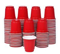 Zcaukya Mini Disposable Shot Cups, 2oz 120 Count Red Plastic Cups, Small Disposable 2oz Party Cups, Red