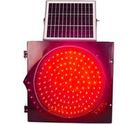 ZCBYBT 300mm LED Solar Traffic Light Red Flashing Light with Solar Panel & Sun Visor for Intersections, Curves, Bridges Single Flashing