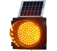 ZCBYBT 300mm Yellow Flashing Light LED Solar Traffic Light Traffic Signals Signs Lights with Solar Panel, for Intersections, Roads, Toll Booths, Curves, Bridges