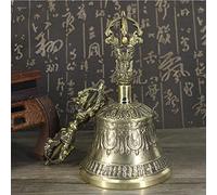 ZCBYBT Meditation Bell and Dorje Set,Tibetan Buddhist Handmade 6.7 inches Dharma Objects Brass Bell for Meditation, Prayer, Reiki, Focus,Clarity