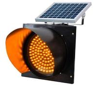 ZCBYBT Solar LED Traffic Signal Lights 300cm Yellow Flashing Warning Light, Industrial Stop Light with Panel & Sun Visor