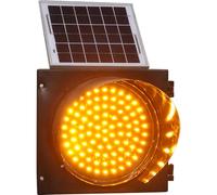 ZCBYBT Solar Yellow Flashing Light 300Mm LED Traffic Signal, IP65 Signs Warning Light with Solar Panel, for Roads, Toll Booths