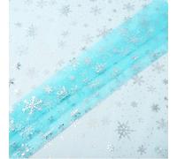 Zcbzbn 1.5 x 3 m Tulle Fabric, Snowflake Net, Organza Fabric, Tulle Ribbon, Decorative Fabric for Wedding Decoration, Party Decoration, Furniture Decoration, DIY Dress, Craft Decoration