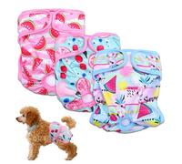 Zcbzbn HüNdin Nappies, Pack of 3 HüNdin Menstruation Hot Pants, Leak Proof Nappies, Highly Absorbent and Adjustable Dog Nappies, Reusable Dog Windings