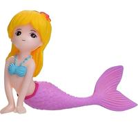 Zcccc Pink Mermaid Figurine Aquarium Ornament, Plastic Fish Tank Decor, Mini Micro Landscape Accessory for Terrariums and Fairy Gardens