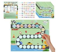 ZCCLINN 15PCS Cars Potty Training Chart - Race Car Transportation Themed Potty Training Reward Chart with Stickers for Toddlers Girls Boys, Vehicle Sticker for Kids Going Toilet Potties Trained