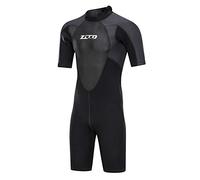ZCCO 3mm Wetsuits Men's Premium Neoprene Back Zip Shorty Diving suits for Surfing,Snorkeling,Canoeing,Spearfishing,Scuba Dive skin(Black X-Small)