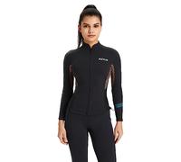ZCCO Wetsuits Top Jacket 1.5mm Neoprene Suits Women Men Wetsuit Jacket Long Sleeve Dive Scuba Wet Suit Shirt Front Zip Wetsuits Shirts Vest for Spearfishing,Snorkeling,Surfing (women-black, XS)