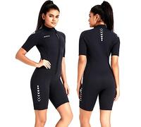 ZCCO Womens Shorty Wetsuits 3mm Neoprene Mens Front Zipper Diving Suit for Diving Swimming Surfing Snorkeling
