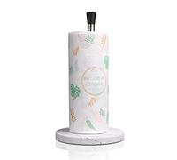 ZCCZ Kitchen Roll Holder Free Standing,Kitchen Paper Dispenser Countertop, Paper Towel Holder with Stable Resin Base, Fits Jumbo Size Roll, Stainless Steel Brushed Nickel