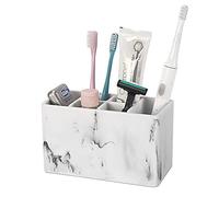 zccz Toothbrush and Toothpaste Holder - Multifunctional Countertop Electric Toothbrush Holder with 6 Slots - Toothpaste Razor Makeup Brushes Holder Organizer Stand for Bathroom Shower Vanity