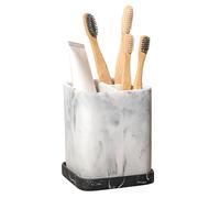 zccz Toothbrush Holder, Countertop Marble Look Electric Toothbrush Toothpaste Makeup Brush Razor Holder Stand Bathroom Organizer with Detachable Tray