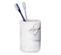 zccz Toothbrush Holder for Bathroom Marble Look, Electric Toothbrush and Toothpaste Holder, Organizer Makeup Brushes Razor Holder, Stand Cup, White Marble Look Toothbrush Cup