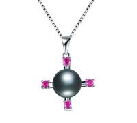 ZCCZJS 100% genuine natural freshwater pearl necklace for women cross zircon pendant jewelry Made in China