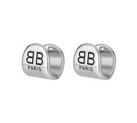 ZCCZJS 18K Gold Plated Hypoallergenic Square Hoop Earrings for Women - Retro Geometric Engraved Jewelry | Sensitive Ears for Weddings, Mother’s Day (Silvery)