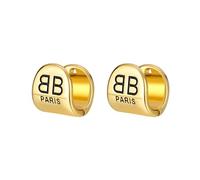 ZCCZJS 18K Gold Plated Hypoallergenic Square Hoop Earrings for Women - Retro Geometric Engraved Jewelry | Sensitive Ears for Weddings, Mother’s Day (Golden)