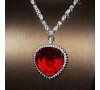 ZCCZJS 30x30mm Pendant Ocean Heart Necklace Color aaaaawedding Engagement Long Necklace for Women