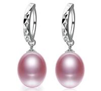 ZCCZJS 8-9mm Natural Pearl Earrings Cultured S925 Sterling Silver Earrings Butterfly/drop Earrings For Women