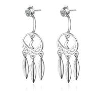 ZCCZJS 925 Sterling Silver filigree hollow disc Dangle Earring, Dream Catcher Drop Earrings, Dainty stud Dangling Earrings, Jewelry for women girls