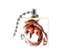 ZCCZJS 925 Sterling Silver Fox Necklace for Men and Women, Crystal Fox Painting Pendant Jewellery Ball Chain Necklace, Fox Girl Gold Initial Necklace, Fox Jewellery for Women, Therian