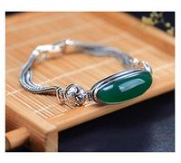ZCCZJS 925 Sterling Silver Large Gem Bracelet, Retro Punk Men and Women Couples Get Married Engagement High-end Valentine's Day Lucky Gift Souvenir Jewelry.