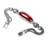 ZCCZJS 925 Sterling Silver Large Gem Bracelet, Retro Punk Men and Women Couples Get Married Engagement High-end Valentine's Day Lucky Gift Souvenir Jewelry.