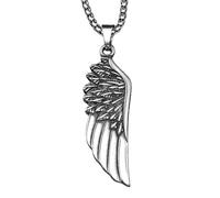 ZCCZJS 925 Sterling Silver Punk HipHop Angel Wing Necklace For Women Men, 14K Gold Plated Wing Necklaces - Celtic Nordic Angel Wings Necklace Pendant, Angel Necklaces For Men Birthday Valentine Gifts