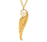 ZCCZJS 925 Sterling Silver Punk HipHop Angel Wing Necklace For Women Men, 14K Gold Plated Wing Necklaces - Celtic Nordic Angel Wings Necklace Pendant, Angel Necklaces For Men Birthday Valentine Gifts