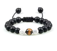 ZCCZJS beaded bracelet men natural obsidian black onyx lava stone bracelets handmade for women yoga couple hand wristband