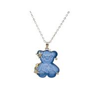 ZCCZJS Bear Necklace for Women, 925 Sterling Silver, Cute Cartoon Star Bear Necklace, Animal Necklace, Gummy Bear Necklace, Gummy Bear Jewellery, Bear Pendant, Panda Necklace for Women