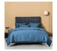 ZCCZJS Bed, Nordic Pale Mauve 100% Egyptian Cotton Bedlinens Queen King Family Size Set Fitted Sheet Duvet Cover Bedding, MM-102
