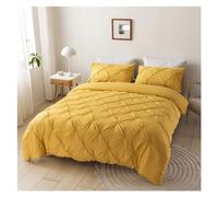 ZCCZJS Bed, Pinch Pleated Solid Color Single and Double Bedspread Comforter Sets Comfortable Comforter Sets