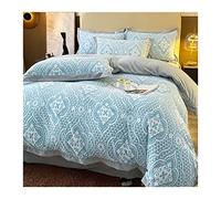 ZCCZJS Bed sheet set Simple Carved Milk Velvet 4-piece Duvet Cover Set Winter Thickened Double-sided Coral Fleece Flannel Quilt Cover Bedding Set bed linings
