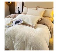 ZCCZJS Bed sheet set Simple Carved Milk Velvet 4-piece Duvet Cover Set Winter Thickened Double-sided Coral Fleece Flannel Quilt Cover Bedding Set bed linings
